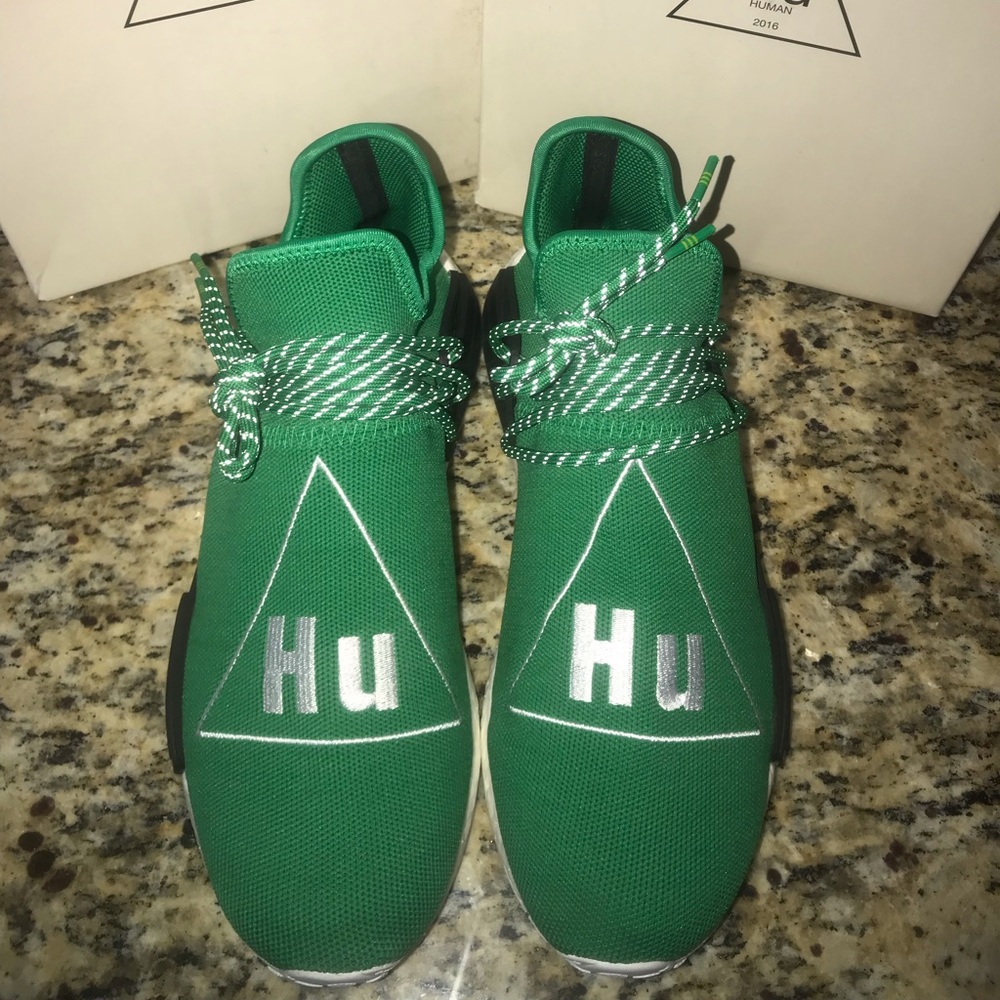 Adidas x Pharrell Williams Human Made Sneakers, Size 10M, Green